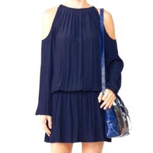 Navy shoulder-less silk Ramy Brook mini dress